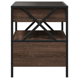 vidaXL Coffee Table with Infinity LED Brown Oak-Effect 40x40x51 cm