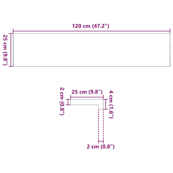 Eiche Treppenstufen Massivholz 120x25 cm 4er Set