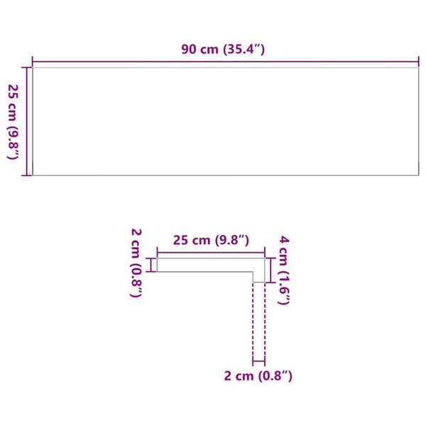 Eichenholz Treppenstufen Hellbraun 90x25cm, 16er Set