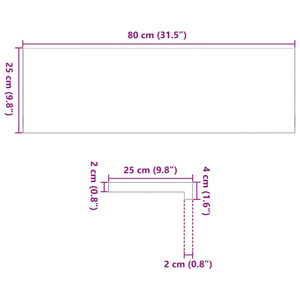 Eiche Treppenstufen Dunkelbraun 80x25cm 8er Set