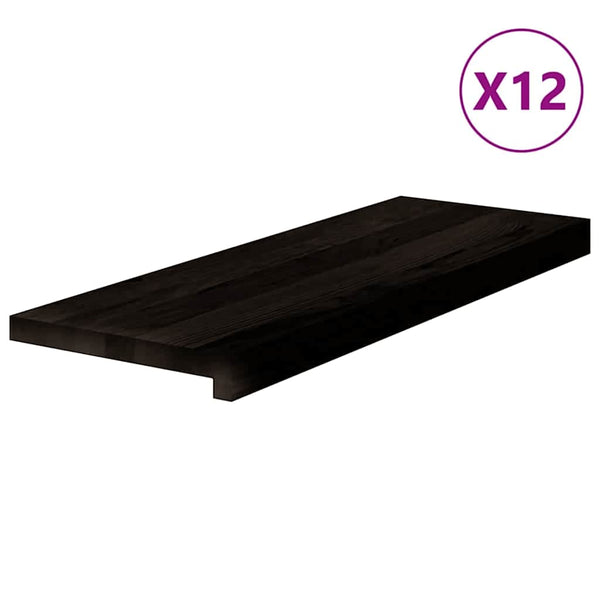 Treppenstufen Dunkelbraun 70x25 cm Eiche Massivholz 12 Stk