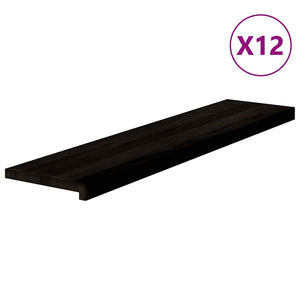 Eichenholz Treppenstufen Dunkelbraun 110x25cm, 12er Set