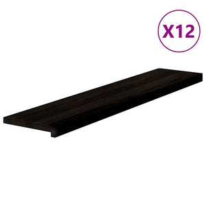 Treppenstufen Dunkelbraun 120x25 cm Eiche Massivholz 12er Set