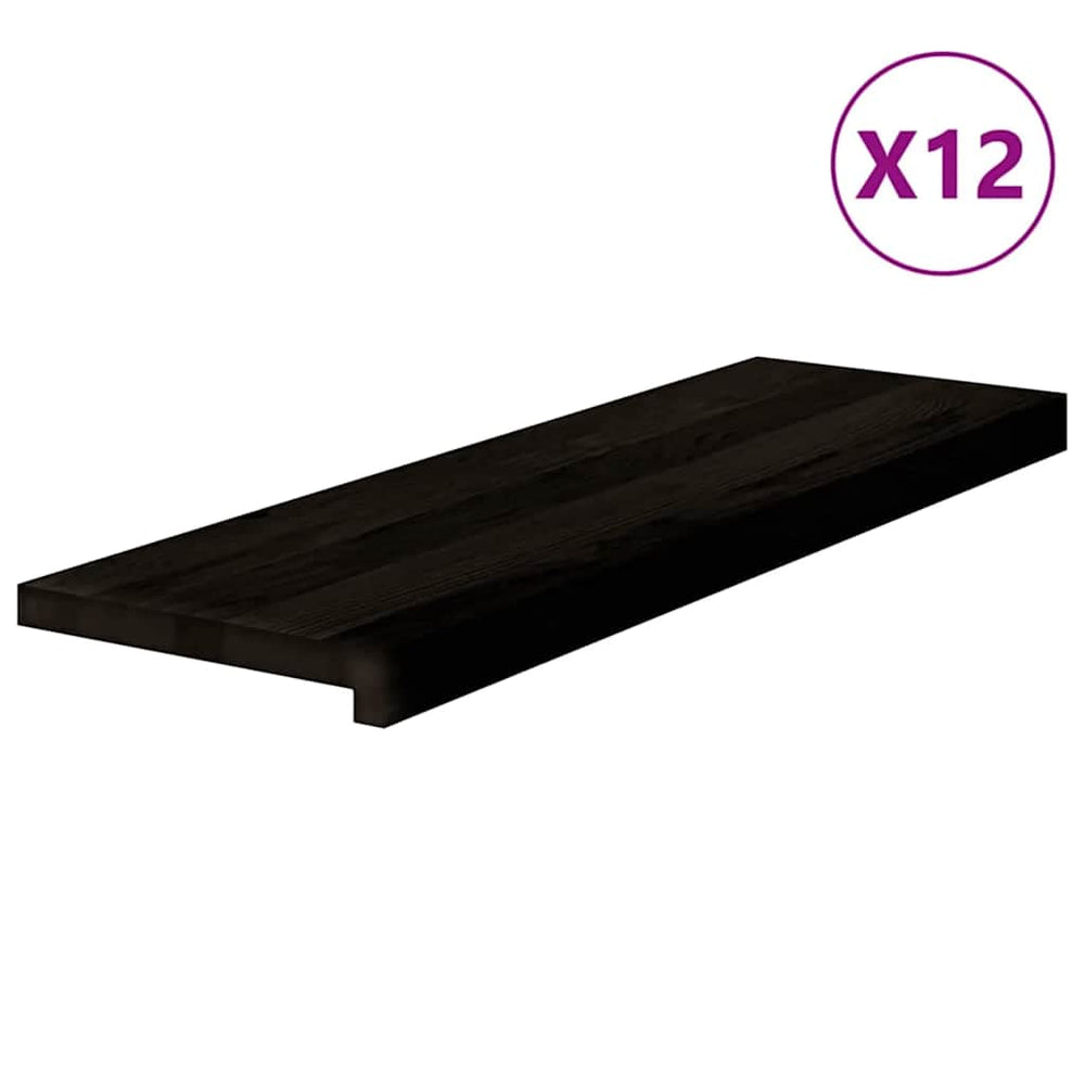 Treppenstufen Dunkelbraun 80x30 cm Eiche Massivholz 12er Set