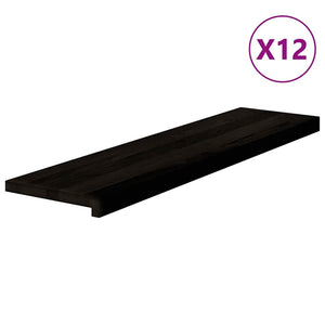 Treppenstufen Dunkelbraun 100x30 cm Eiche Massivholz 12 Stk