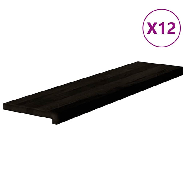 Treppenstufen Dunkelbraun 100x30 cm Eiche Massivholz 12 Stk