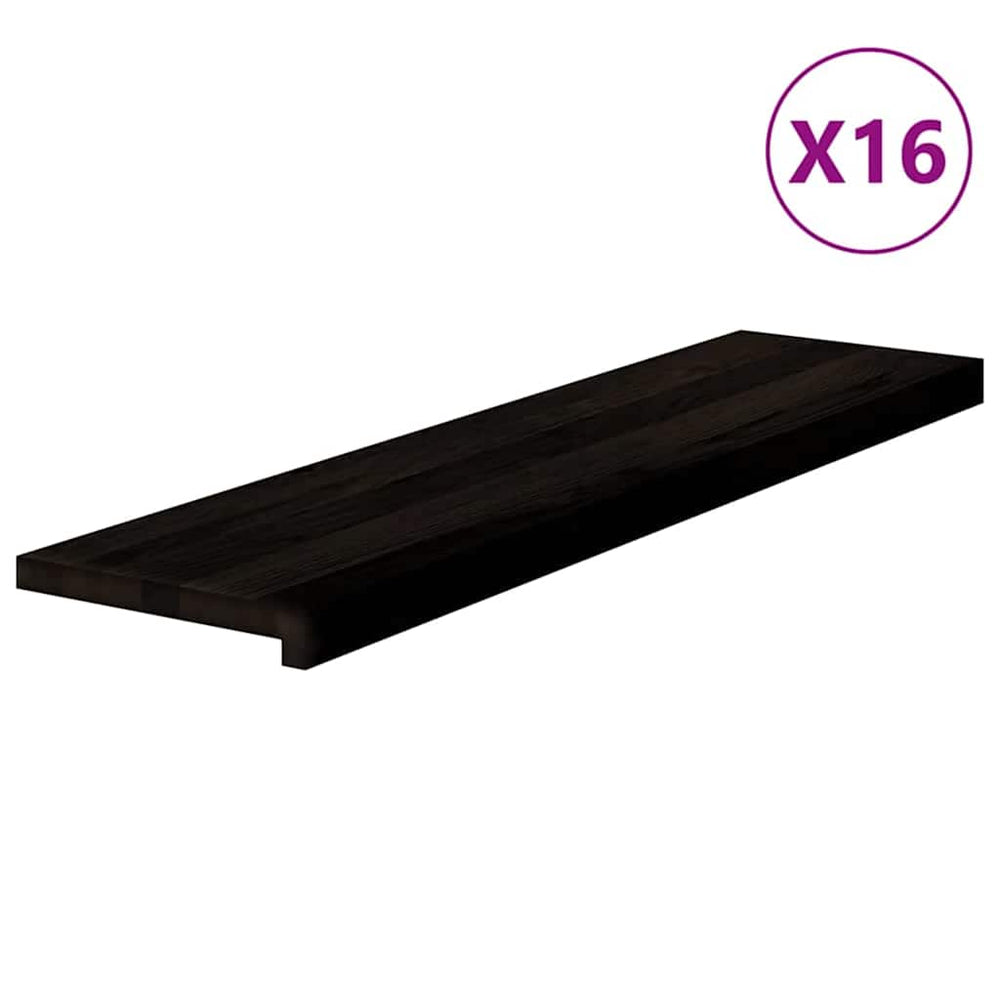 Eiche Treppenstufen Dunkelbraun 100x30cm, 16er Set