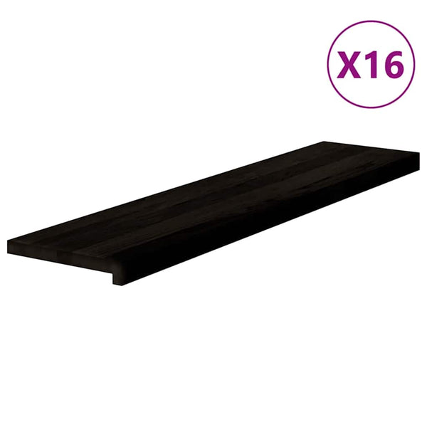Treppenstufen Dunkelbraun 110x30 cm Eiche Massivholz 16 Stk