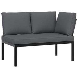 4-tlg. Garten Sofagarnitur Schwarz Aluminium