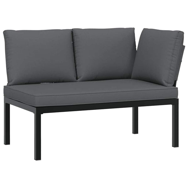 4-tlg. Garten Sofagarnitur Schwarz Aluminium