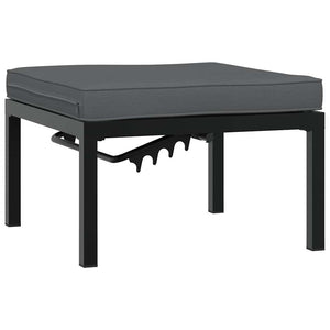 4-tlg. Garten Sofagarnitur Schwarz Aluminium