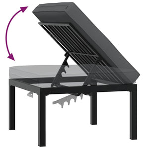 4-tlg. Garten Sofagarnitur Schwarz Aluminium