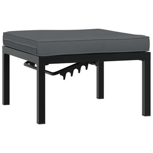 3-tlg. Garten Sofagarnitur Schwarz Aluminium mit Kissen
