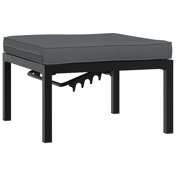 3-tlg. Garten Sofagarnitur Schwarz Aluminium mit Kissen