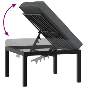 3-tlg. Garten Sofagarnitur Schwarz Aluminium mit Kissen