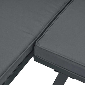 3-tlg. Garten Sofagarnitur Schwarz Aluminium mit Kissen