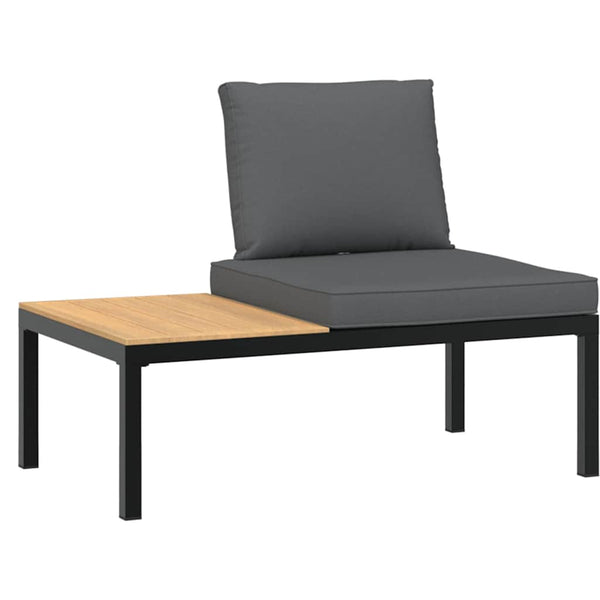 5-tlg. Garten Sofagarnitur Schwarz Aluminium