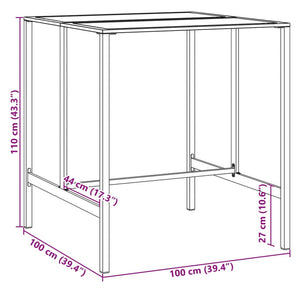 7-teiliges Gartenbar-Set Schwarz Stahl