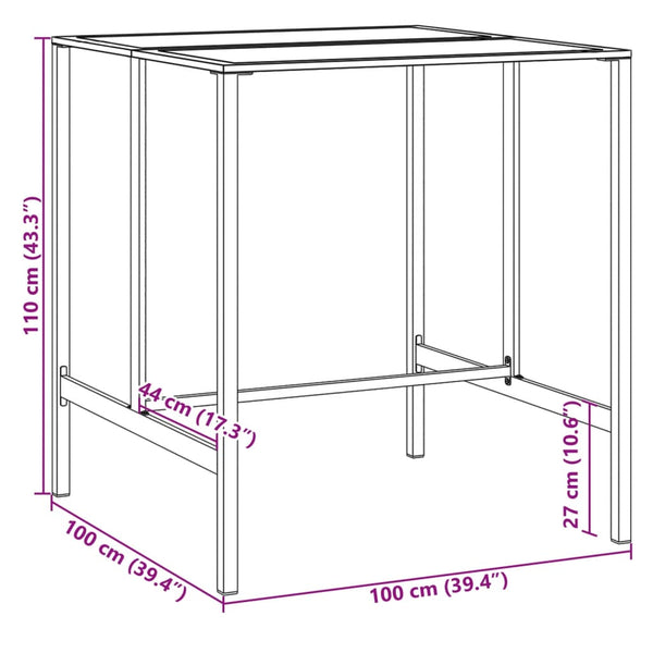 7-teiliges Gartenbar-Set Schwarz Stahl