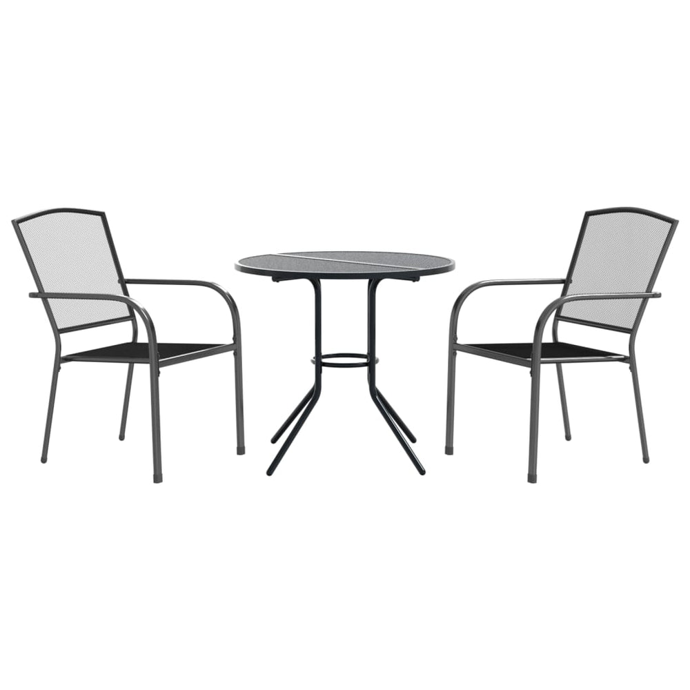 3-teiliges Gartenstuhlset aus Stahl