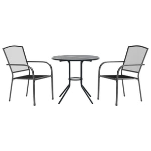 3-teiliges Gartenstuhlset aus Stahl