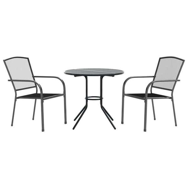 3-teiliges Gartenstuhlset aus Stahl