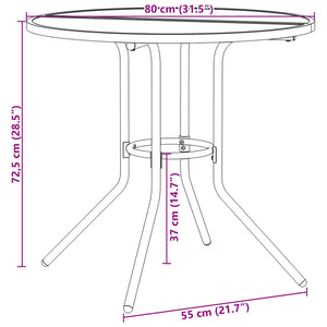 3-teiliges Gartenstuhlset aus Stahl