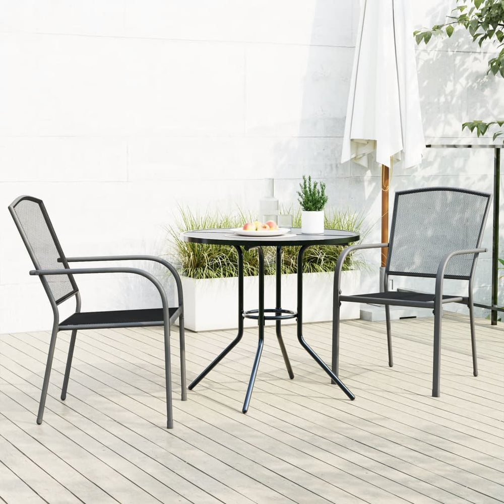 3-teiliges Gartenstuhlset aus Stahl