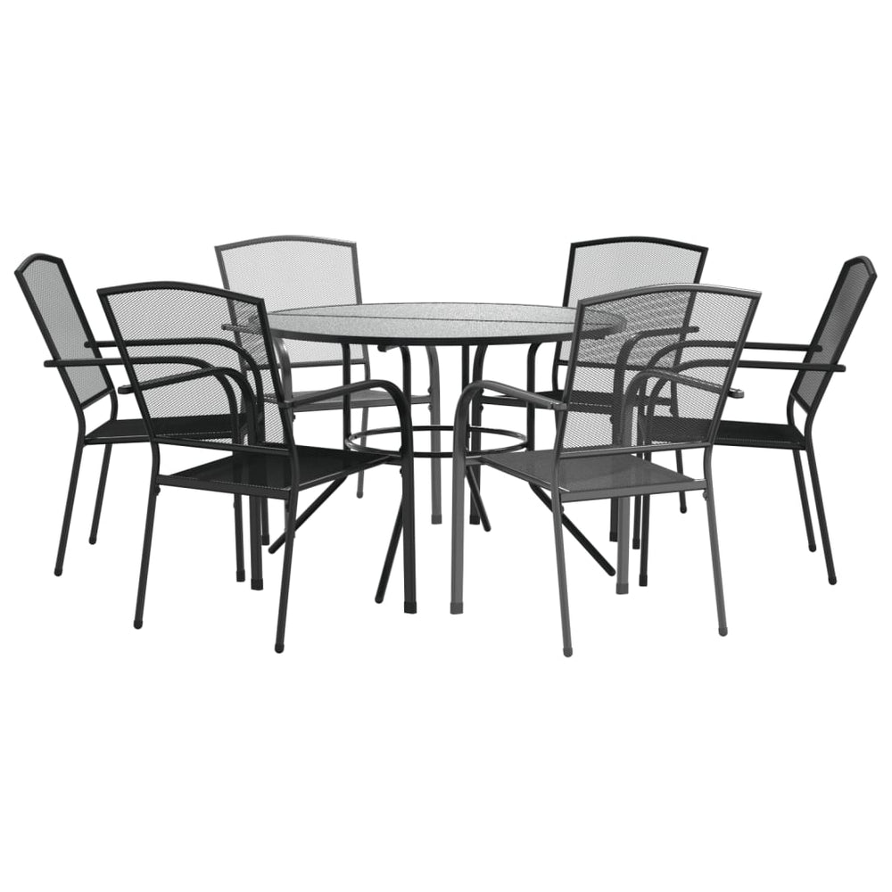 7-teiliges Gartenstuhl-Set aus Stahl