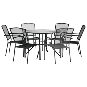 7-teiliges Gartenstuhl-Set aus Stahl