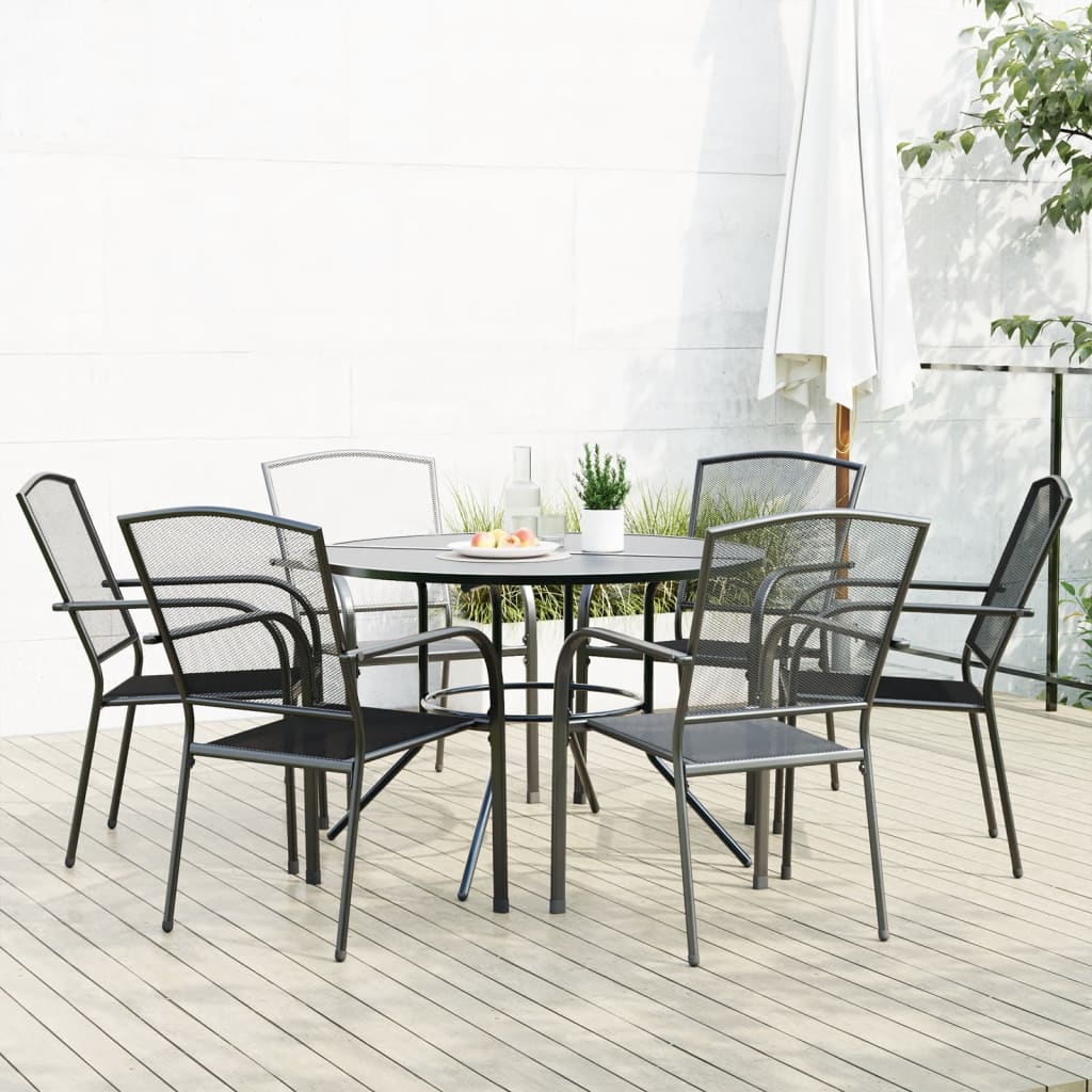 7-teiliges Gartenstuhl-Set aus Stahl