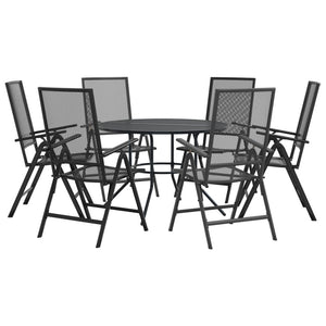 7-teiliges Gartenstuhl-Set aus Stahl