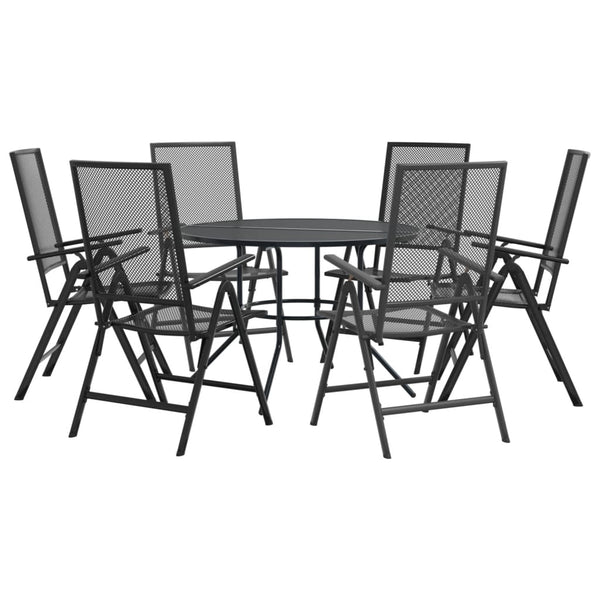 7-teiliges Gartenstuhl-Set aus Stahl