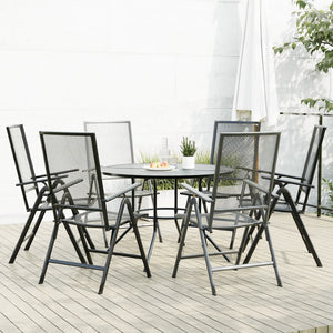 7-teiliges Gartenstuhl-Set aus Stahl