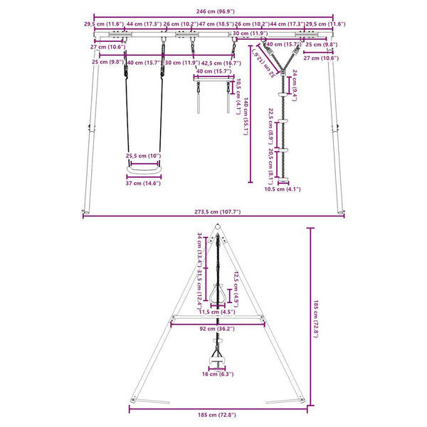 Schaukel-Set mit Kletter- & Trapezschaukel