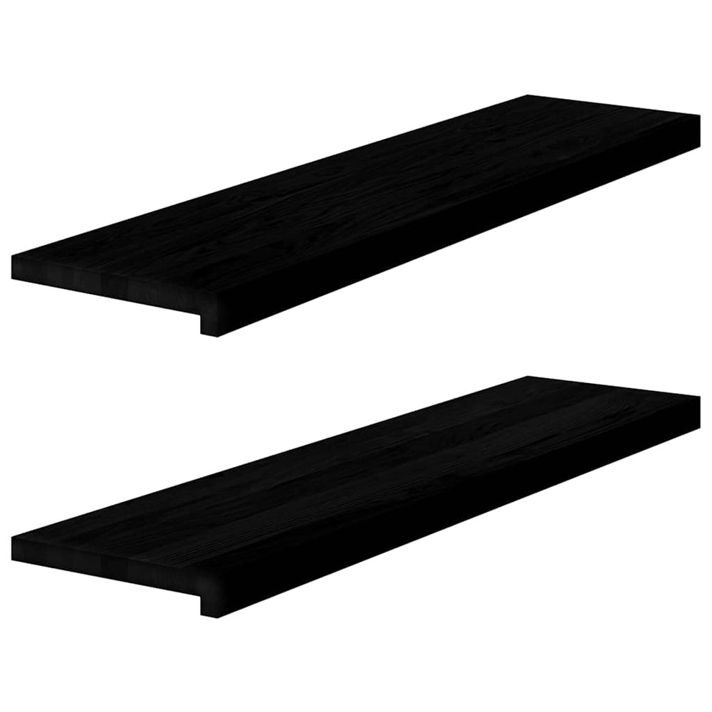 Treppenstufen Dunkelbraun 100x25 cm Eiche Massivholz 2er Set