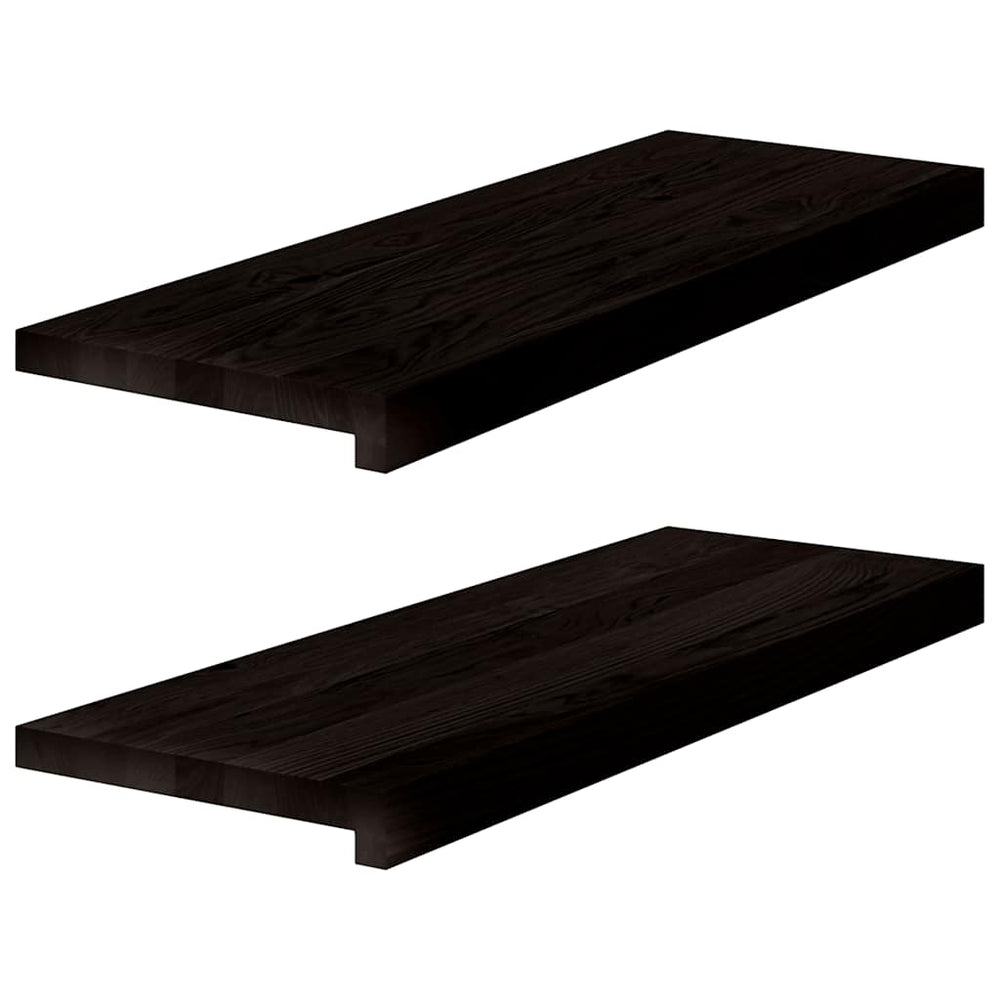 Eiche Treppenstufen Dunkelbraun 70x30 cm, 2er Set