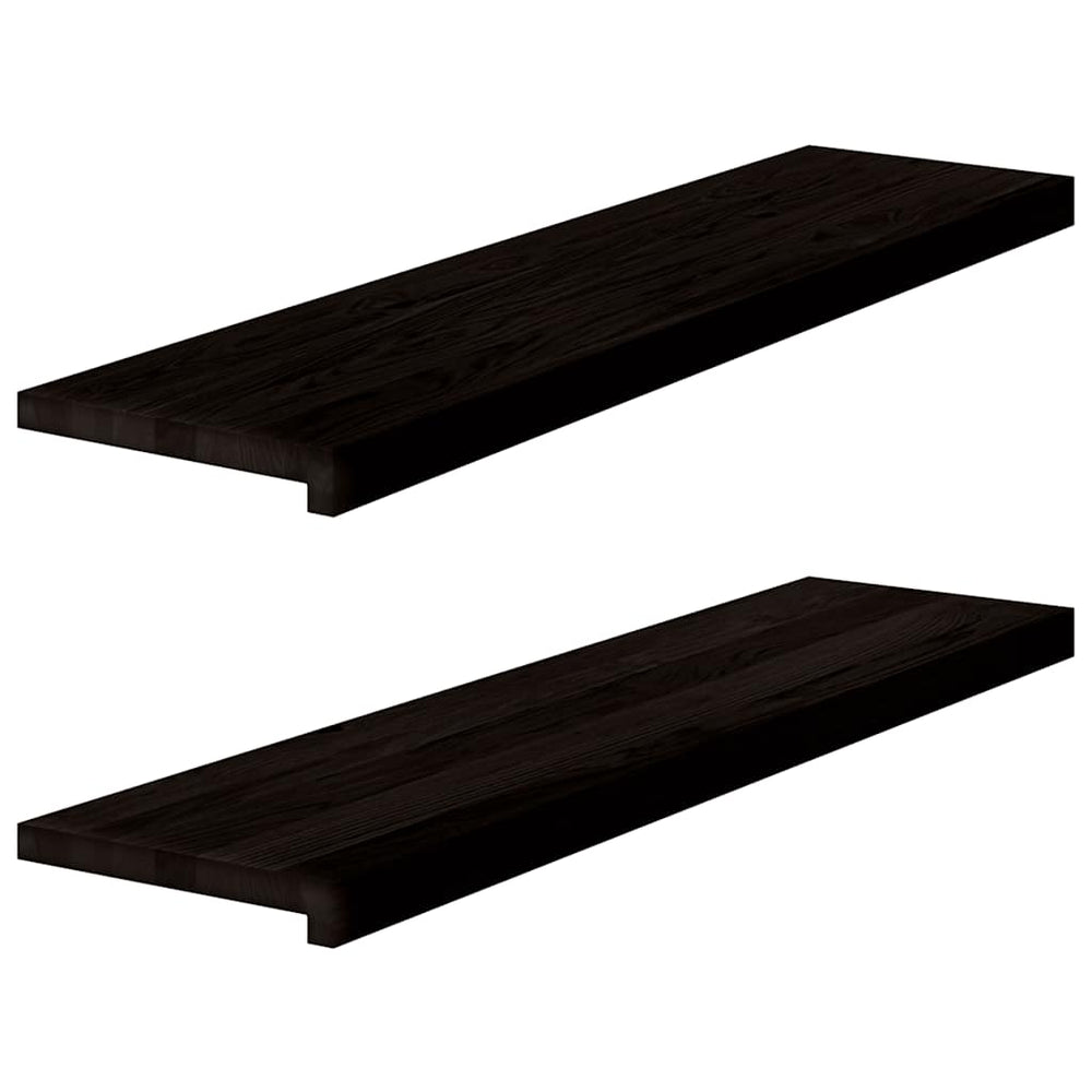 Treppenstufen Dunkelbraun Eiche Massivholz 2er Set