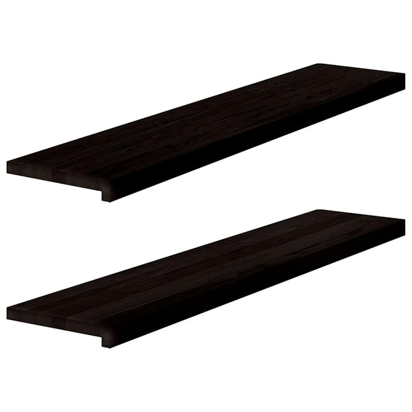 Treppenstufen Dunkelbraun 120x30cm Eiche Massivholz 2er Set