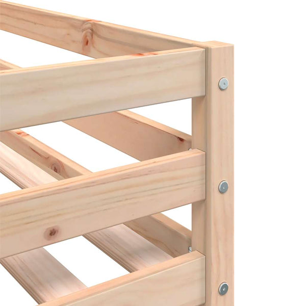 vidaXL Lit superposé avec rideaux bleu 75x190 cm en pin massif