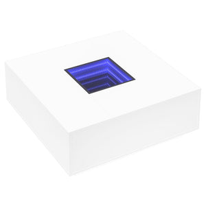 Couchtisch mit Infinity-LED, Weiß, 100x100 cm