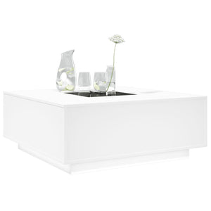 Couchtisch mit Infinity-LED, Weiß, 100x100 cm