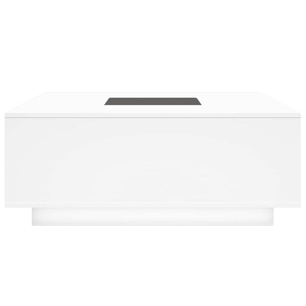 Couchtisch mit Infinity-LED, Weiß, 100x100 cm