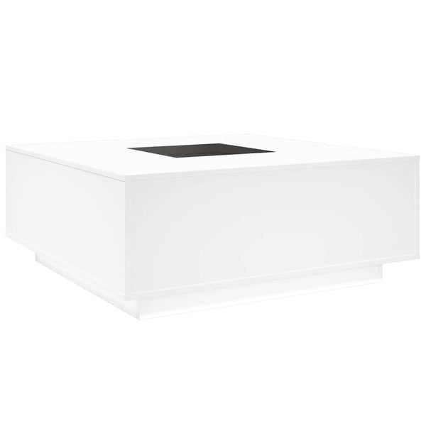 Couchtisch mit Infinity-LED, Weiß, 100x100 cm