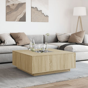 vidaXL Table basse avec LED infini Chêne Sonoma 100x100x40 cm
