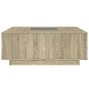 vidaXL Table basse avec LED infini Chêne Sonoma 100x100x40 cm
