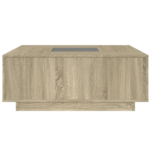 vidaXL Table basse avec LED infini Chêne Sonoma 100x100x40 cm