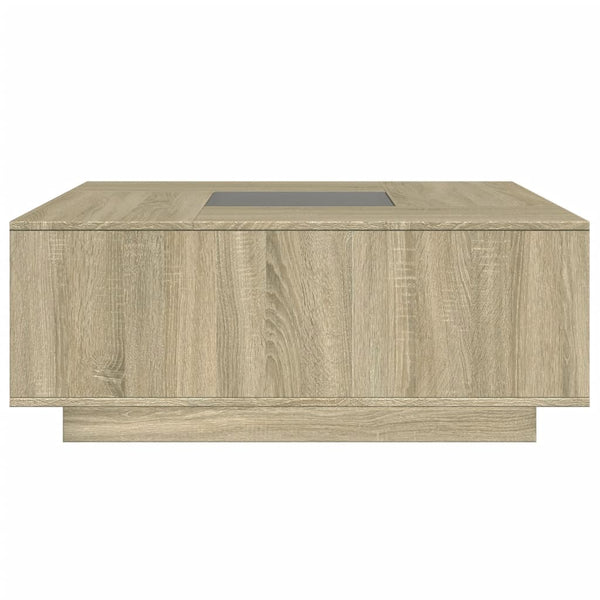 vidaXL Table basse avec LED infini Chêne Sonoma 100x100x40 cm