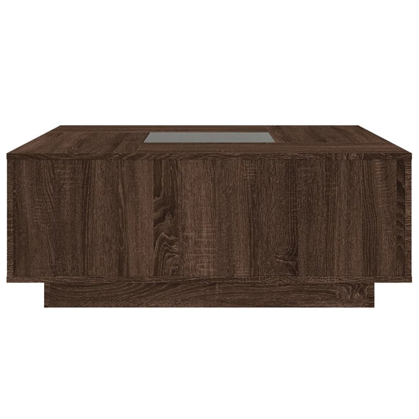 vidaXL Table basse avec LED Infinity aspect chêne marron 100x100x40 cm