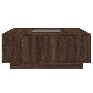 vidaXL Table basse avec LED Infinity aspect chêne marron 100x100x40 cm